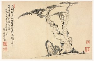 Paisagens em vários estilos após os velhos mestres de Mei Qing
