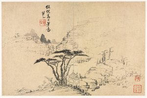 Paisagens em vários estilos após os velhos mestres de Mei Qing