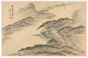 Paisagens em vários estilos após os velhos mestres de Mei Qing