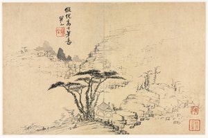Paisagens em vários estilos depois dos velhos mestres, 1690. de Mei Qing