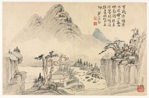 Paisagens em vários estilos depois dos velhos mestres, 1690. de Mei Qing
