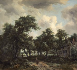 Cabana entre as árvores, c. 1664. de Meindert Hobbema