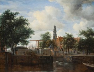 A fechadura de Haarlem, Amesterdão, c.1663-35 (óleo sobre tela) de Meindert Hobbema