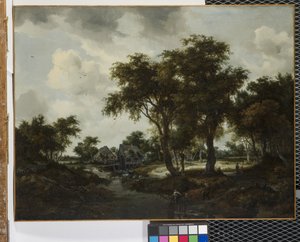 O Moinho de Água (A Paisagem de Trevor) (óleo sobre tela) de Meindert Hobbema