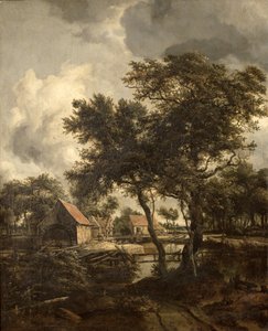 O moinho de água, c.1660 de Meindert Hobbema
