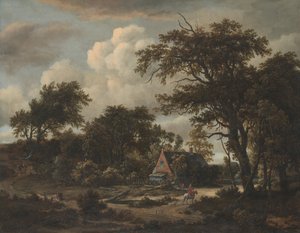 Wooded Landscape with Cottage and Horseman, 1663.