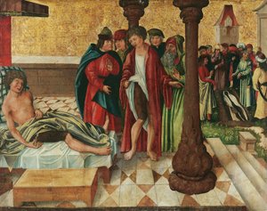 Cura milagrosa das pernas por Santos Cosmas e Damian de Meister der Legendenszenen