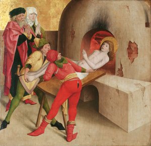 Martírio de S. Vitus (anverso); Cristo diante de Caifás (reverso) de Meister der Veitslegende