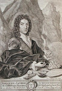 Retrato de Johann Jacob Scheuchzeri, frontispício de 