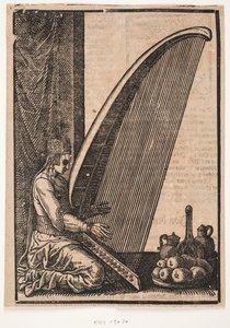 tocador de harpa feminino de Melchior Lorck