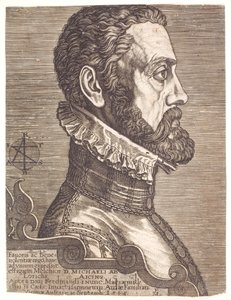 Geógrafo Friherre Michael von Aitzing de Melchior Lorck