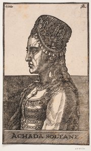 Sultanindeportræt, perfil mod v.: ACHADA SOLTANE