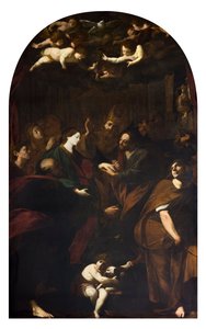 O Casamento da Virgem Pintura de Melchiorre Gherardini dit il Ceranino (1607-1668) 1629-1632 Coleção Particular de Melchiorre Gherardini