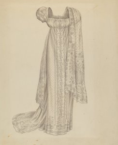 Vestido de noiva com cachecol, c. 1939. de Melita Hofmann