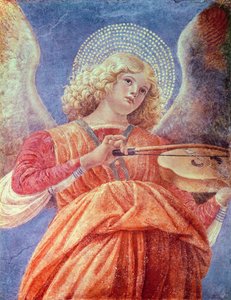 Anjo musical com violino (fresco) de Melozzo da Forli