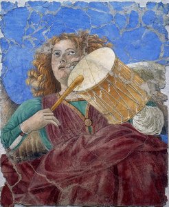 Anjo fazendo música. Por volta de 1480