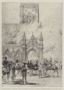 A Rainha de Kensington, Sua Majestade recebendo o Endereço da Sacristia e os Habitantes de Kensington em frente à Igreja de Santa Maria Abadia de Melton Prior