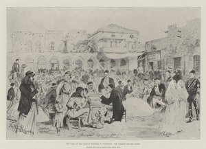 A visita do imperador alemão à Palestina, a Praça do Mercado, Haifa de Melton Prior