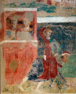 Os altos e baixos das iniciações de um jovem nos mistérios do amor, detalhe, início do século XIV (fresco) de Memmo di Filippuccio