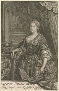 Retrato da Imperatriz Anna Ioannovna 1693-1740, 1733 de Mentzel