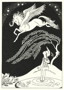 Em direcção a baixo veio Pegasus, em círculos largos (cor litho)