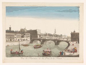 Vista da Ponte Santa Trinita sobre o rio Arno em Florença
Vista de Florença e da Ponte de Trinidad (título sobre o objecto) de Mesard