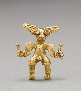 Pingente de estatueta, c. 1000-1550 (ouro fundido)