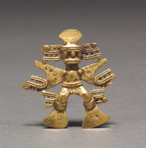 Pingente de estatueta, c. 700-1550 (ouro fundido e martelado)
