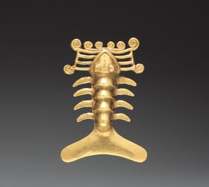 Pingente de lagosta, c. 1000-1500 (ouro fundido)
