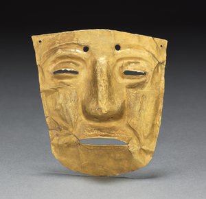 Ornamento de máscara, c. 700-1550 (ouro martelado e lapidado)