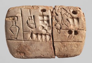 Comprimidos cuneiformes pictográficos iniciais, Mesopotâmia, Uruk, c.3100-2900 BC (argila)
