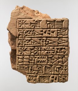 Tijolo inscrito em cassita com a inscrição dedicatória suméria de Adad-shuma-usur, c.1216–1187 aC (cerâmica) de Mesopotamian Mesopotamian