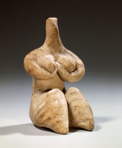 Mesopotâmia: estatueta de fecondite em estilo terracota Halaf. 4500 AC. Paris, Museu do Louvre de Mesopotamian Mesopotamian