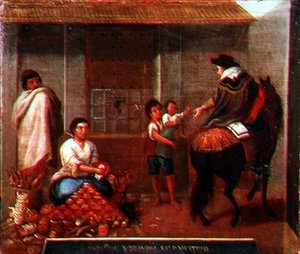 Um cenário de mercado de Mexican School