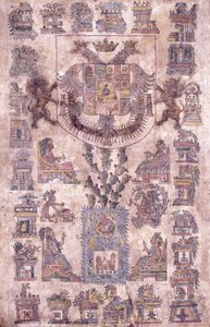 Um documento iluminado do México, mostrando o brasão do vice-rei Sotomayor, c.1645 de Mexican School