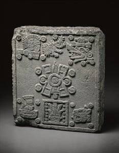 Pedra da coroação de Motecuhzoma II de Mexican School