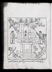 MS Hunter 242 f.240v The Burning of the Temples, Tlaxcala