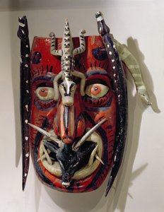 Máscara de um cervo usado pelos povos Mayo dos estados de Sonora e Sinalo do México para a dança do cervo ou Pascola (madeira pintada)