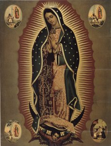 Representação da Virgem de Guadalupe, padroeira do México Impressão do século XX. Dim. 51x39 cm Musee de la Vallee, Barcelonnette (Alpes de Haute provence)