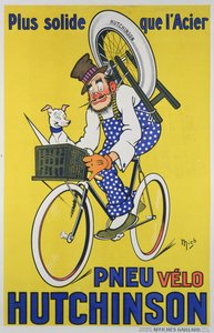 Cartaz publicitário Pneus de bicicleta Hutchinson (cor litho)