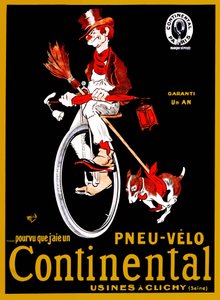 Cartaz publicitário para os pneus Continental.