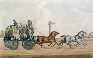 Chegando no final de um estágio, gravado por J. Harris, 1856