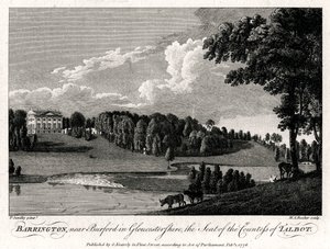 Barrington, perto de Burford em Gloucestershire, a sede da condessa de Talbot, 1776 de Michael Angelo Rooker