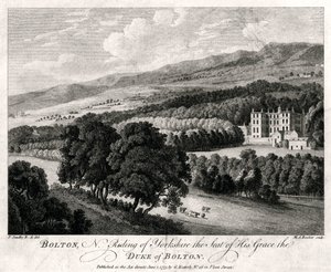 Bolton, North Riding of Yorkshire, a sede de sua graça, o duque de Bolton, 1775 de Michael Angelo Rooker