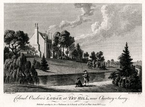Coronel Onslows Lodge em Try-Hill, perto de Chertsey, Surry, 1777 de Michael Angelo Rooker