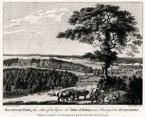 Hackwood Park, sede de sua graça o duque de Bolton, perto de Basingstoke, Hampshire, 1775. de Michael Angelo Rooker