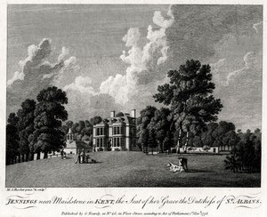 Jennings perto de Maidstone, em Kent, sede de sua graça, a holandesa de St. Albans, 1776. de Michael Angelo Rooker