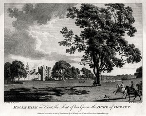Knole Park, em Kent, sede de Sua Graça, o Duque de Dorset, 1775 de Michael Angelo Rooker