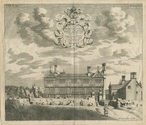 Broughton Hall: gravação em chapa de cobre, nd [1653-1686] (imprimir) de Michael Burghers