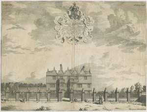Forton - Aqualate Hall: gravura, nd [1653-1686] (impressão) de Michael Burghers
